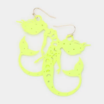 Fashnzfab Brass Metal Cutout Mermaid Dangle Earrings In Multi