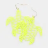 Fashnzfab Brass Metal Cutout Turtle Dangle Earrings In Multi