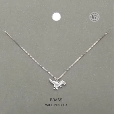 Fashnzfab Brass Metal Dinosaur Pendant Necklace In Metallic