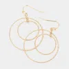 Fashnzfab Brass Metal Double Open Circle Dangle Earrings In Gold