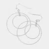 Fashnzfab Brass Metal Double Open Circle Dangle Earrings In Multi