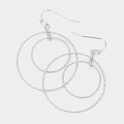 Fashnzfab Brass Metal Double Open Circle Dangle Earrings In Multi