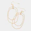 Fashnzfab Brass Metal Double Open Hexagon Dangle Earrings In Gold