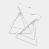 Fashnzfab Brass Metal Double Open Triangle Dangle Earrings In Metallic