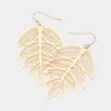 Fashnzfab Brass Metal Filigree Leaf Dangle Earrings In Multi