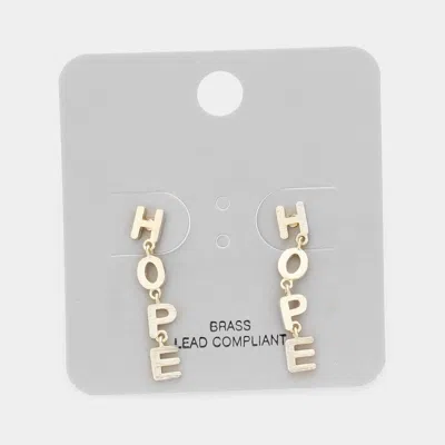 Fashnzfab Brass Metal Hope Link Earrings In Gold