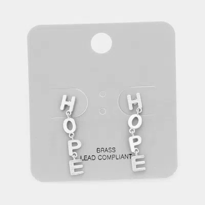 Fashnzfab Brass Metal Hope Link Earrings In Silver