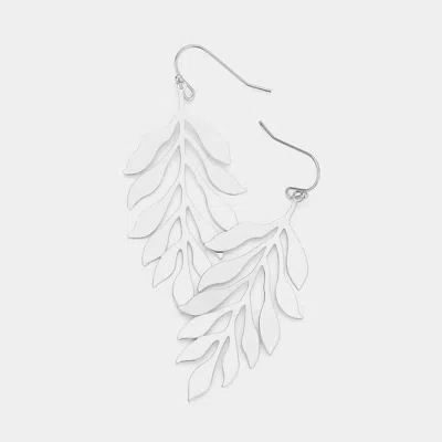 Fashnzfab Brass Metal Leaf Dangle Earrings In Multi