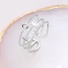 Fashnzfab Brass Metal Love Message Split Ring - Rhodium In Metallic