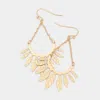 Fashnzfab Brass Metal Open Teardrop Dangle Earrings In Gold