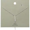 Fashnzfab Brass Metal Rhinestone Embellished Bar Pendant Y Necklace In Metallic