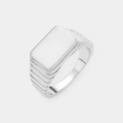 Fashnzfab Brass Metal Ring In Metallic