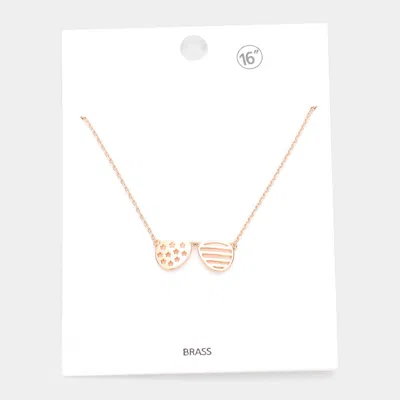Fashnzfab Brass Metal Sunglasses Pendant Necklace In Gold