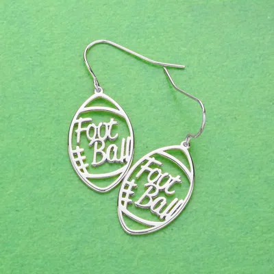Fashnzfab Brass Metal Wire Football Dangle Earrings In Silver