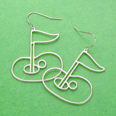 Fashnzfab Brass Metal Wire Gold Hole In One Dangle Earrings In Metallic
