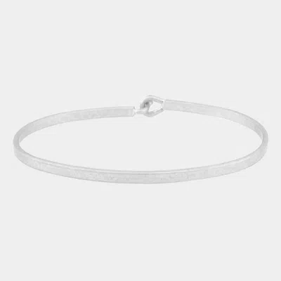 Fashnzfab Brass Thin Metal Hook Bracelet Worn Silver In Multi