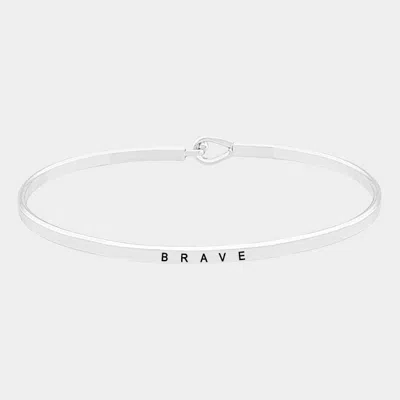 Fashnzfab Brave Thin Metal Hook Bracelet Rhodium In Multi