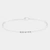 Fashnzfab Breathe Brass Thin Metal Hook Bracelet Rhodium In Multi