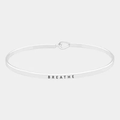 Fashnzfab Breathe Brass Thin Metal Hook Bracelet Rhodium In Multi