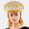 Fashnzfab Bride Message Accented Sequin Bling Hat In Gold