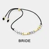 Fashnzfab Bride Message Morse Code Adjustable Cinch Pull Tie Bracelet In Black
