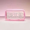Fashnzfab Bride Message Transparent Pouch Bag / Organizer In Pink