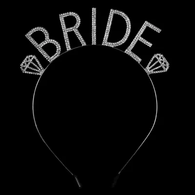 Fashnzfab Bride Rhinestone Headband In Silver