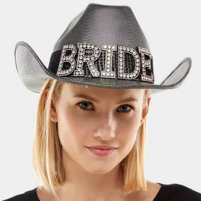 Fashnzfab Bride Silver Cowboy Hat