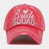 Fashnzfab Bride Squad Message Vintage Baseball Cap In Pink