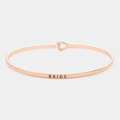 Fashnzfab Bride Thin Brass Metal Hook Bracelet Rose Gold In Multi