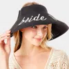 Fashnzfab Bride Tribe Message Roll Up Foldable Visor Sun Hat In Black