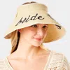 Fashnzfab Bride Tribe Message Roll Up Foldable Visor Sun Hat In Sand
