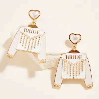 Fashnzfab Bride Western Jacket Drop Dangle Earrings In Silver