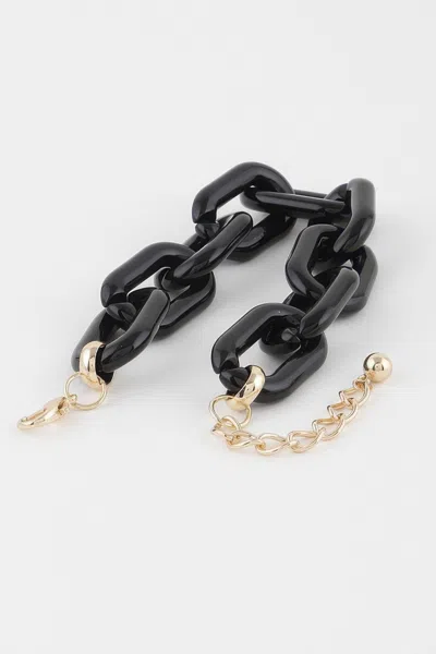 Fashnzfab Bright Link Chain Bracelet In Black