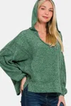 Fashnzfab Brushed Hacci Exposed Seam Hoodie In Multi