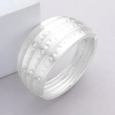 Fashnzfab Brushed Metal Bracelet Matte Silver In Metallic