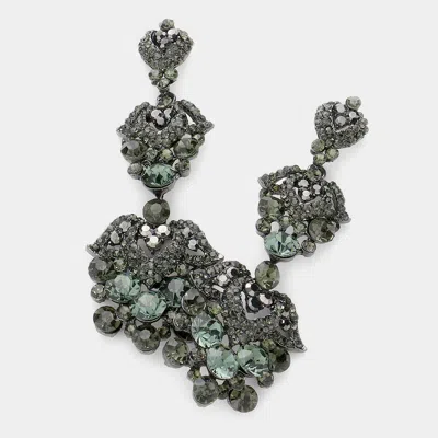 Fashnzfab Bubble Crystal Rhinestone Evening Earrings In Multi