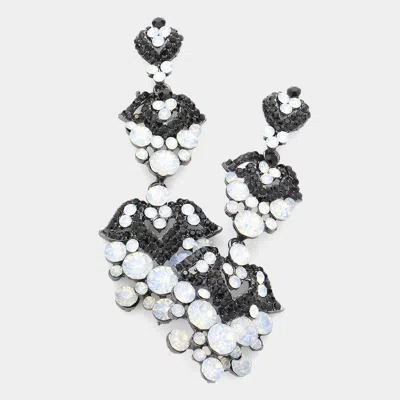 Fashnzfab Bubble Crystal Rhinestone Evening Earrings In Multi