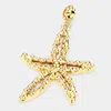 Fashnzfab Bubble Detailed Metal Starfish Pendant - Gold In Gold