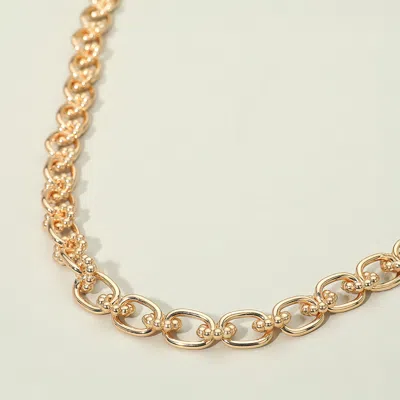 Fashnzfab Bubble Floral Link Chain Necklace In Gold