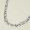 Fashnzfab Bubble Floral Link Chain Necklace In Metallic