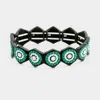 Fashnzfab Bubble Honeycomb Stretch Bracelet Green, Black In Multi
