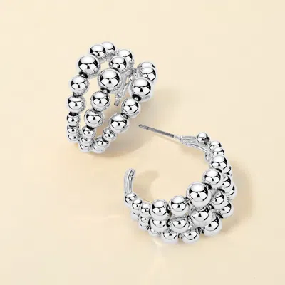Fashnzfab Bubble Metal Hoop Earrings In Multi