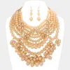 Fashnzfab Bubble Multi Layered Statement Necklace In Gold
