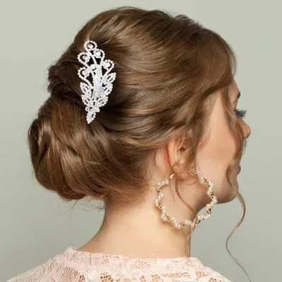 Fashnzfab Bubble Stone Accented Hair Comb In Metallic
