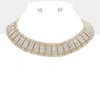 Fashnzfab Bubble Stone Armor Collar Necklace In Gold
