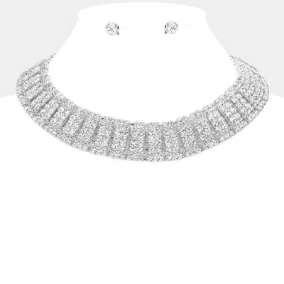 Fashnzfab Bubble Stone Armor Collar Necklace In Multi