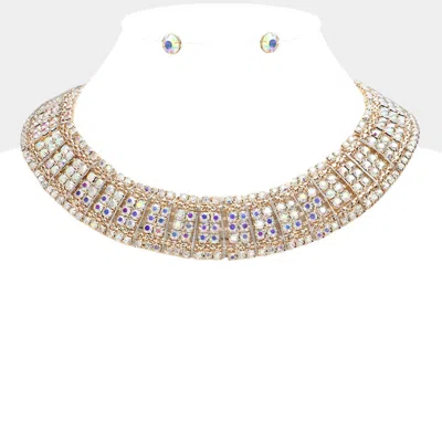 Fashnzfab Bubble Stone Armor Collar Necklace In Multi