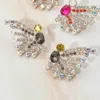 Fashnzfab Bubble Stone Cluster Butterfly Fan Evening Earrings In Gray