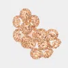 Fashnzfab Bubble Stone Cluster Clip On Evening Earrings - Peach In Pink